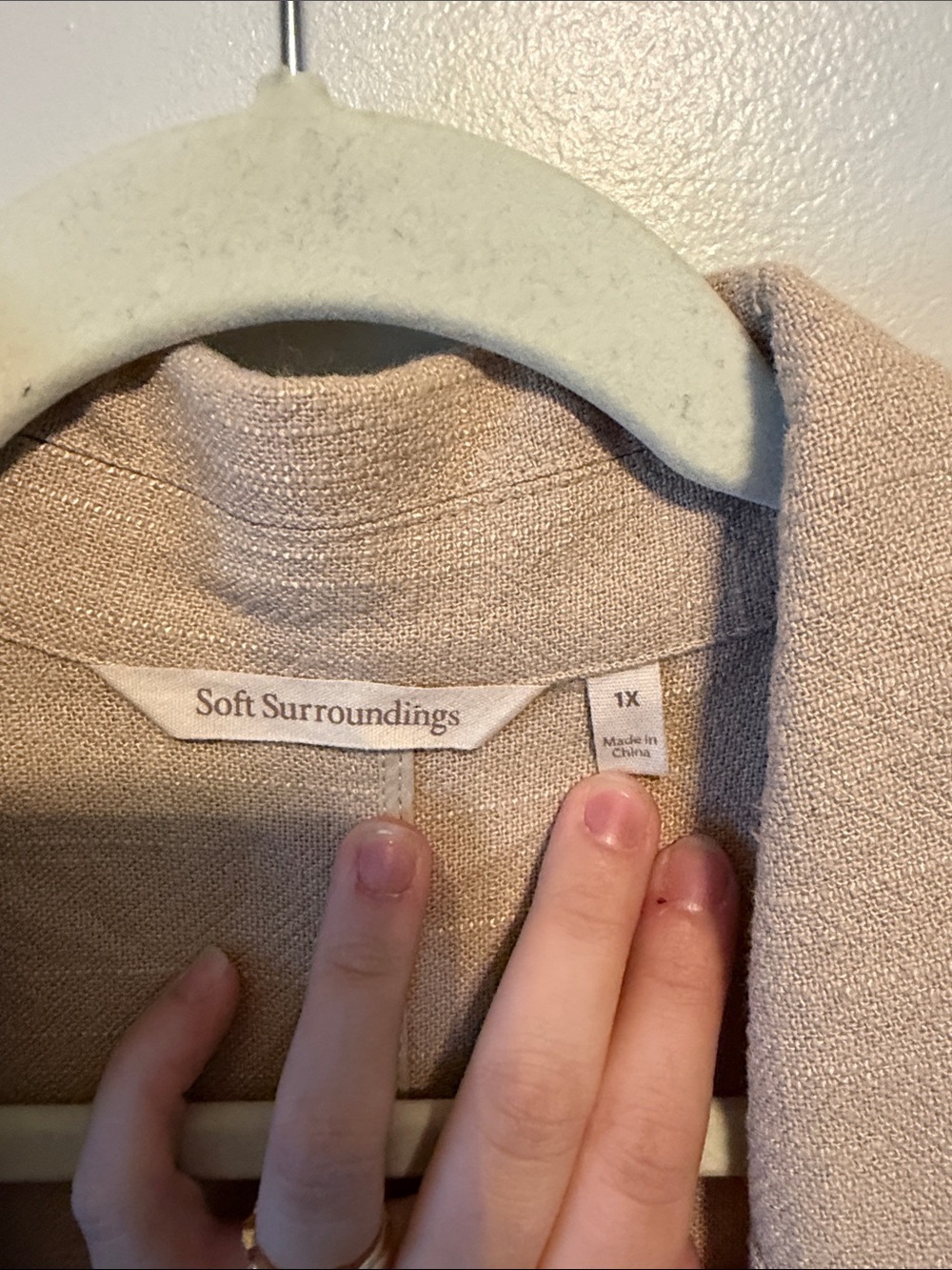 Soft Surroundings Light Tan Linen Blend Trench Coat - Picture 2 of 8
